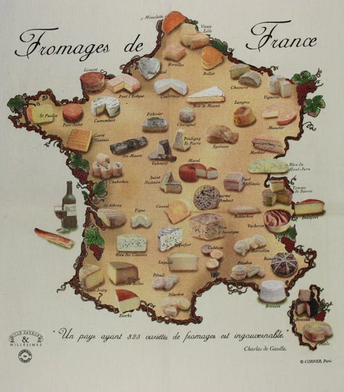 Torchon carte de France des fromages – Image 2