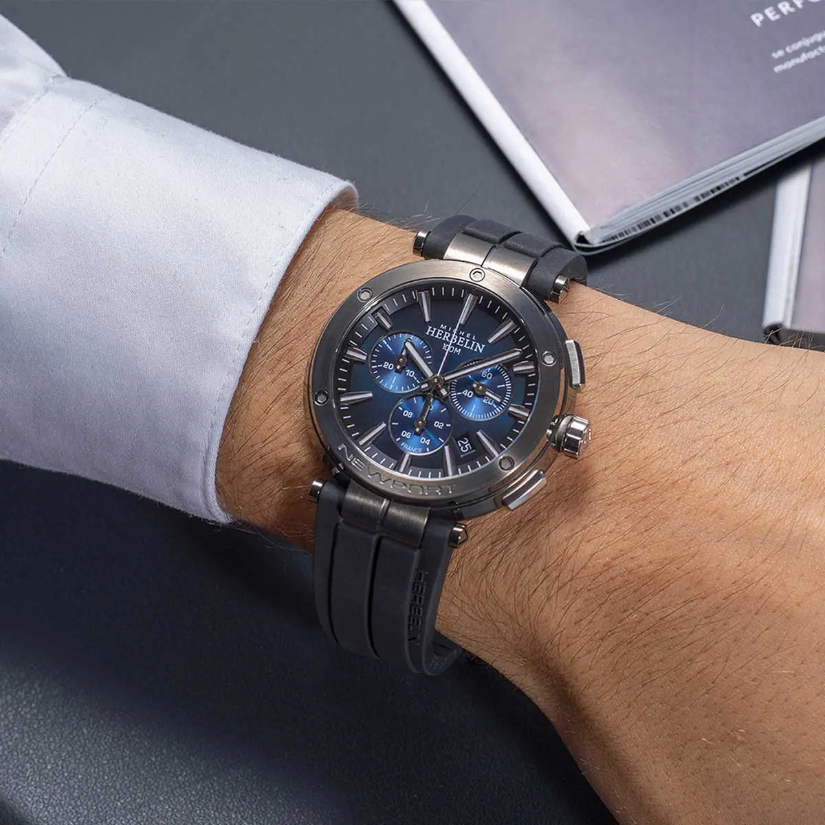 NEWPORT – CHRONOGRAPHE – ACIER PVD NOIR – Image 3