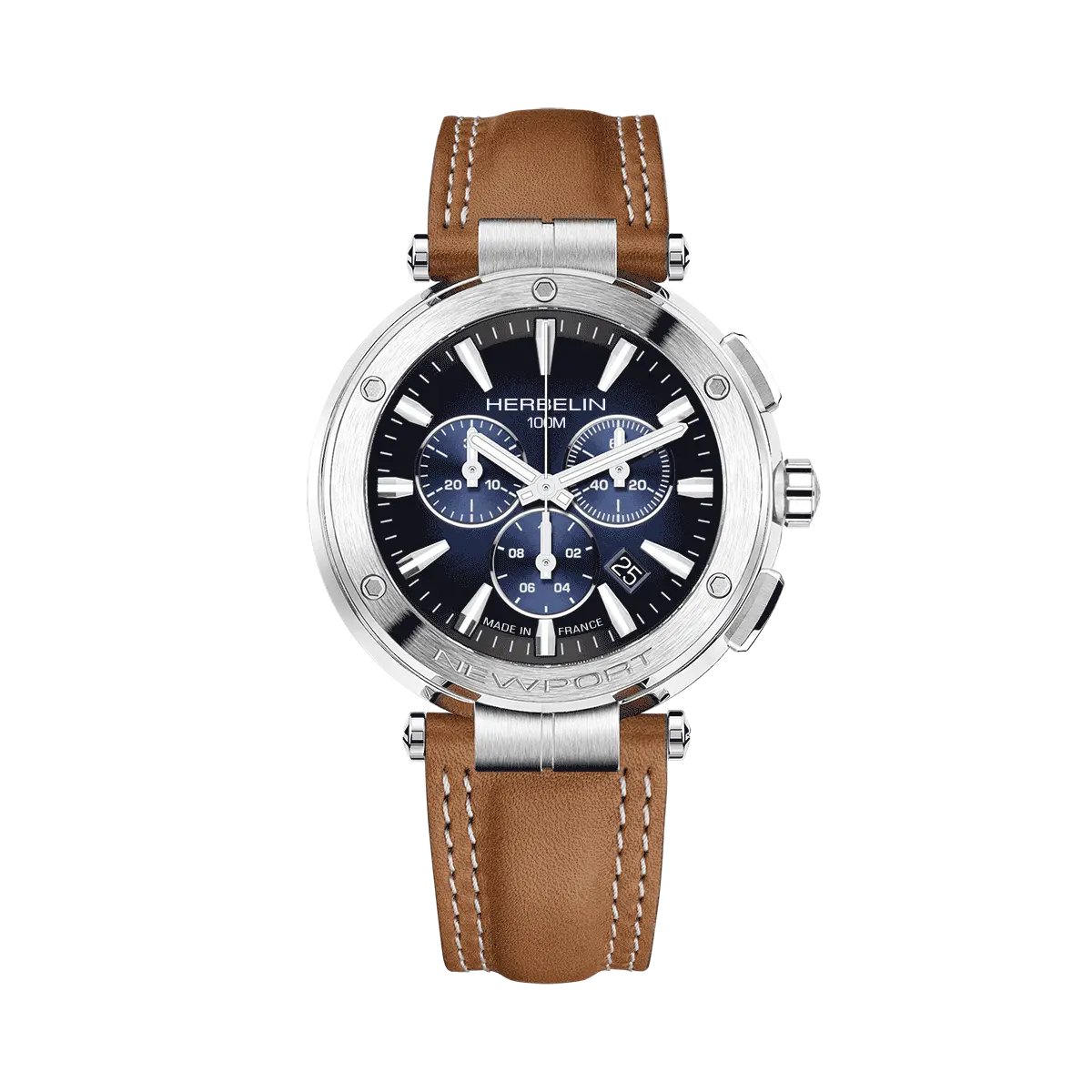 NEWPORT – CHRONOGRAPHE – NOIR & CUIR CAMEL – Image 2