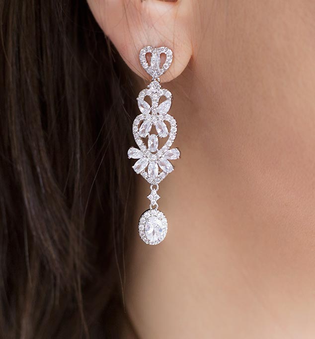 Boucles d’oreilles mariage au charme rétro « Karina » – Image 4