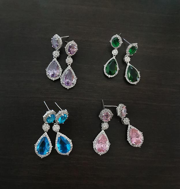 Boucles d’oreilles mariage diamantées élégantes cristal Zircone « Annabelle » – Image 4