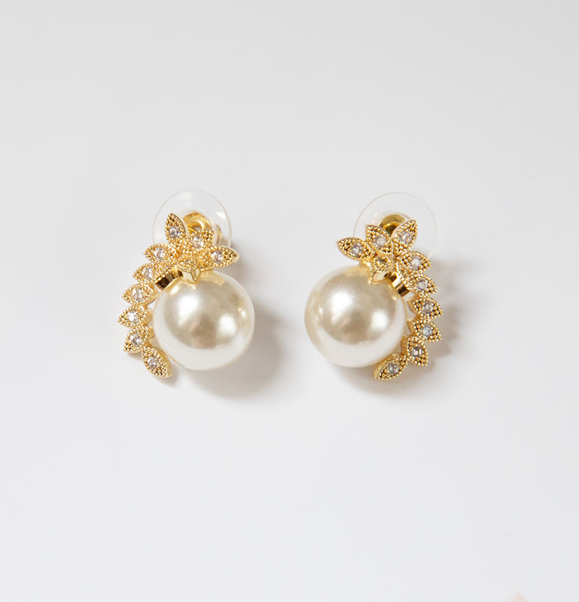 Boucles d’oreilles mariage perles strass romantiques « Nelly » – Image 3