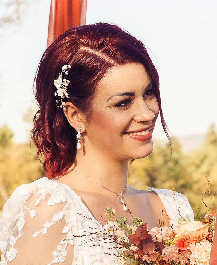 Collier de mariée avec bijou de dos en cristal et perles Swarovski « Aronia » – Image 4
