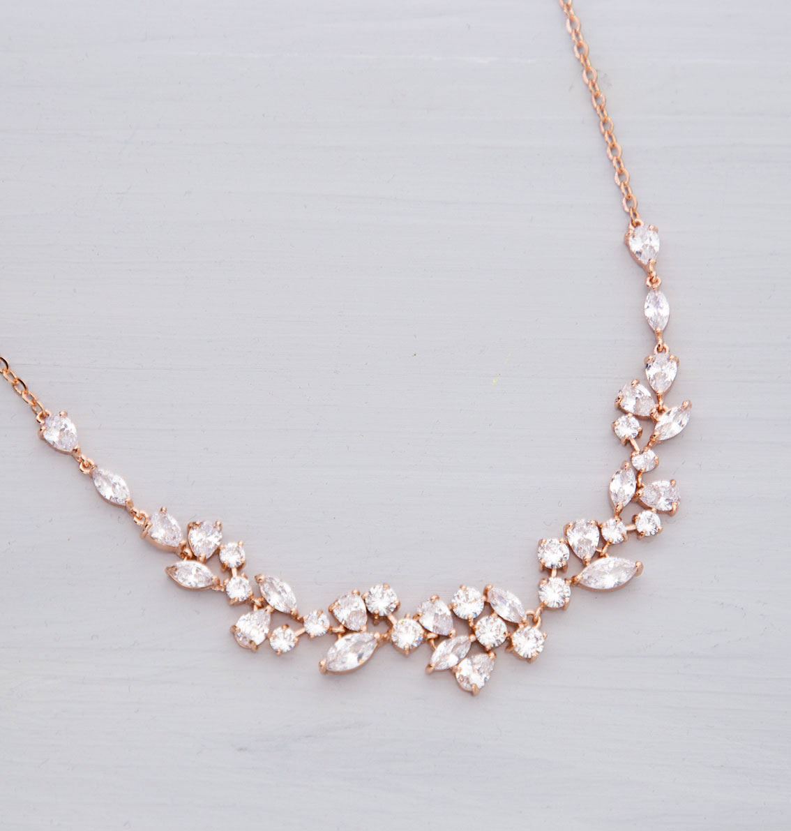 Collier mariage original diamanté, cristal Oxyde de zirconium « Ariel » – Image 5