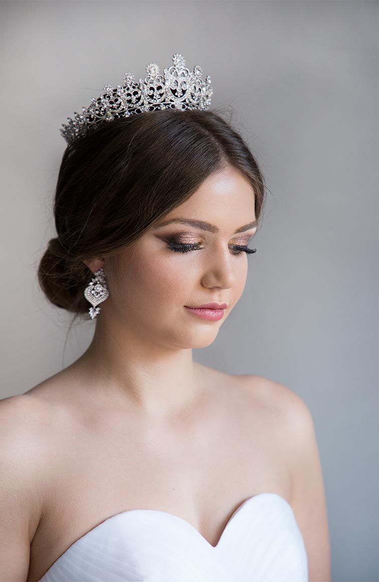 Couronne princesse mariage, bijoux royal cristal « Annabelle » – Image 5