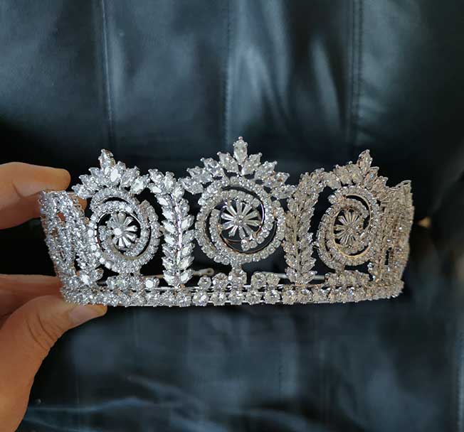 Couronne princesse mariage, diadème de luxe diamantée « Olivia » – Image 4