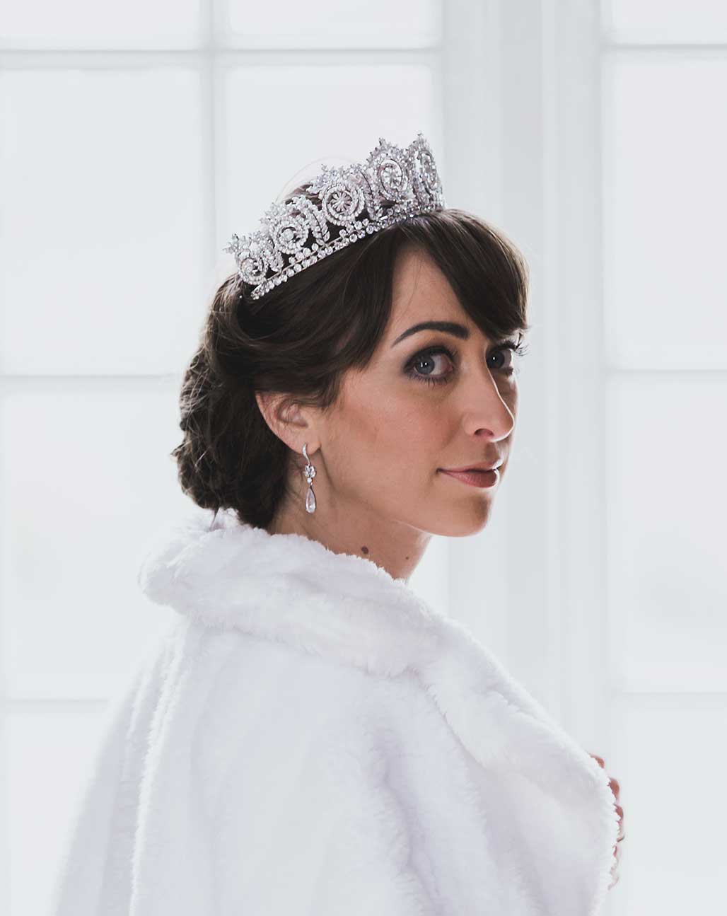 Couronne princesse mariage, diadème de luxe diamantée « Olivia » – Image 2