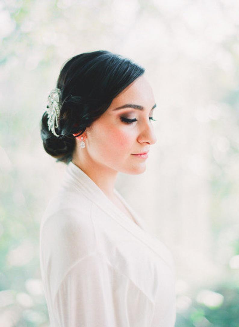 Peigne coiffure mariage, bijoux de cheveux cristal « Dorothée » – Image 4