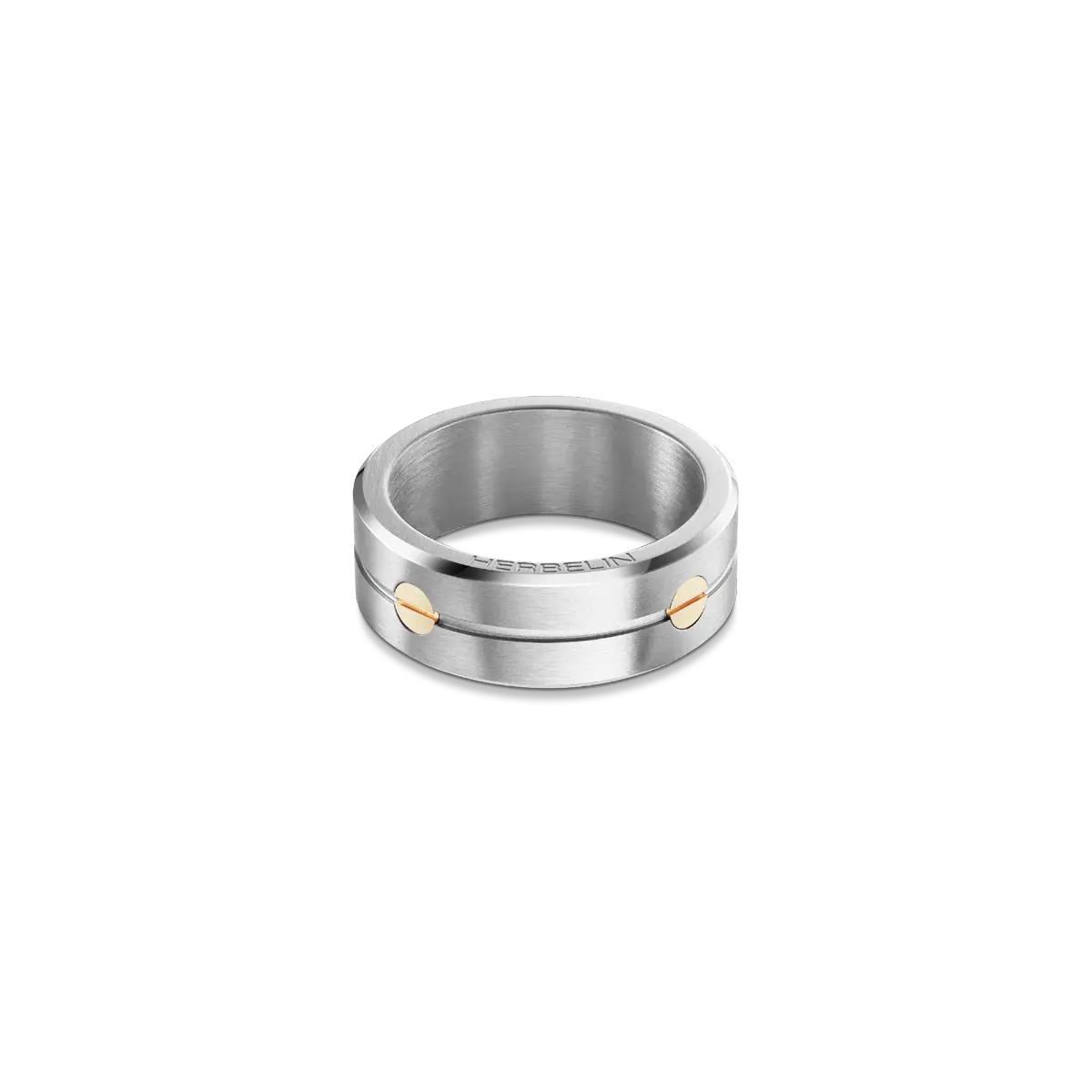 BAGUE NEWPORT – ACIER & OR – Image 4