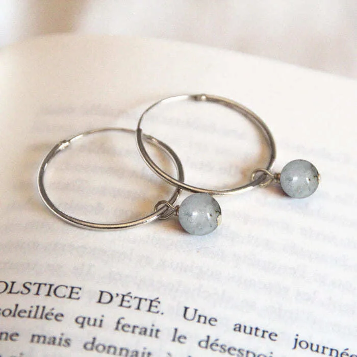 Boucles d’oreilles Labradorite – Bien-être Protection Réconfort – Barbara – Image 3