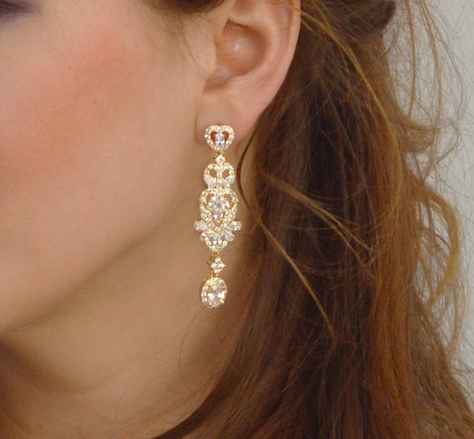 Boucles d’oreilles mariage au charme rétro « Karina » – Image 3