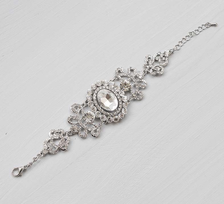 Bracelet de mariage rétro vintage cristal strass « Yolanda » – Image 3