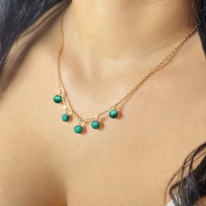Collier Malachite – Protection Tendresse Intuition – Charlotte – Image 2