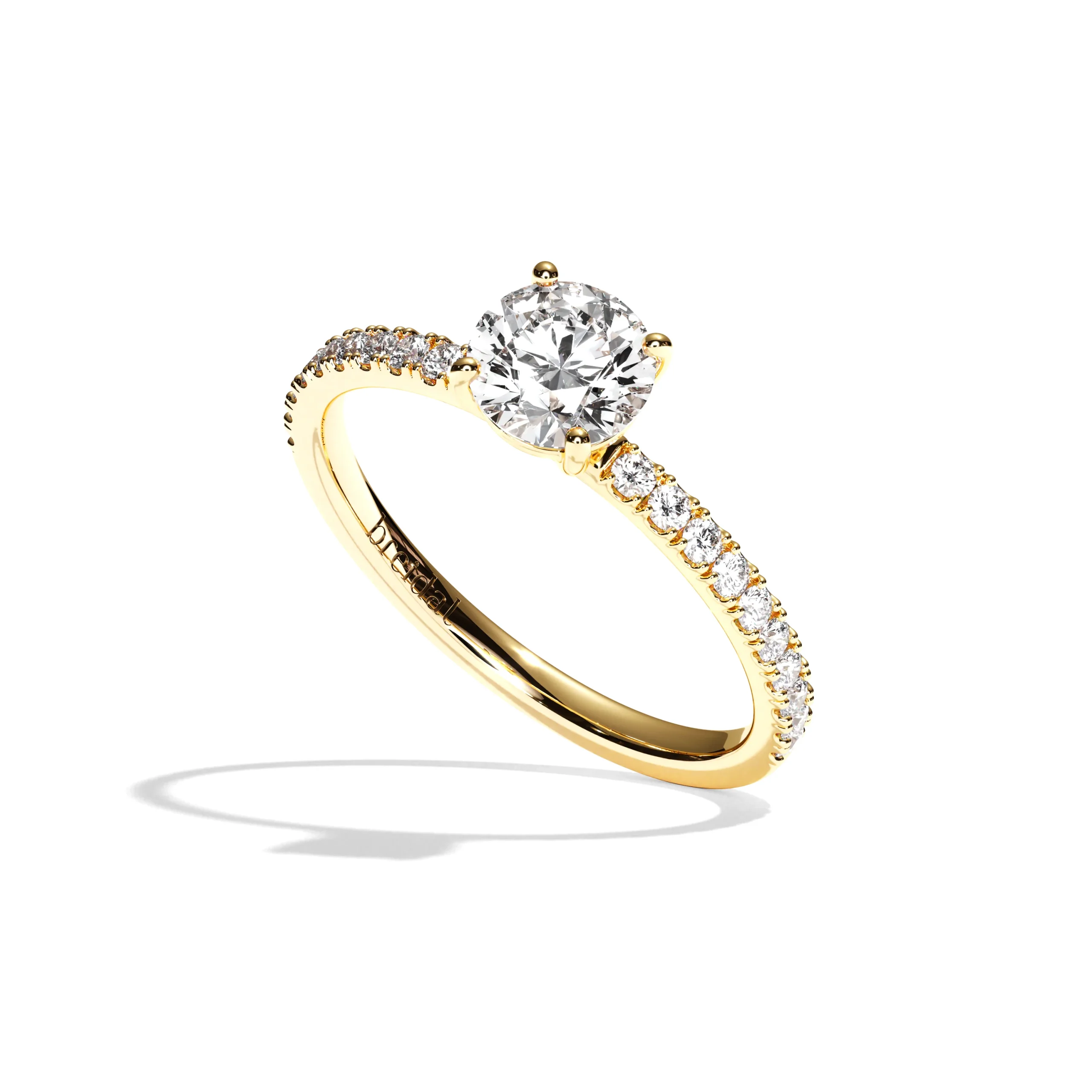 Bague de Fiançailles Pavée - Solitaire Diamant Rond - La Chaleureuse – Image 8
