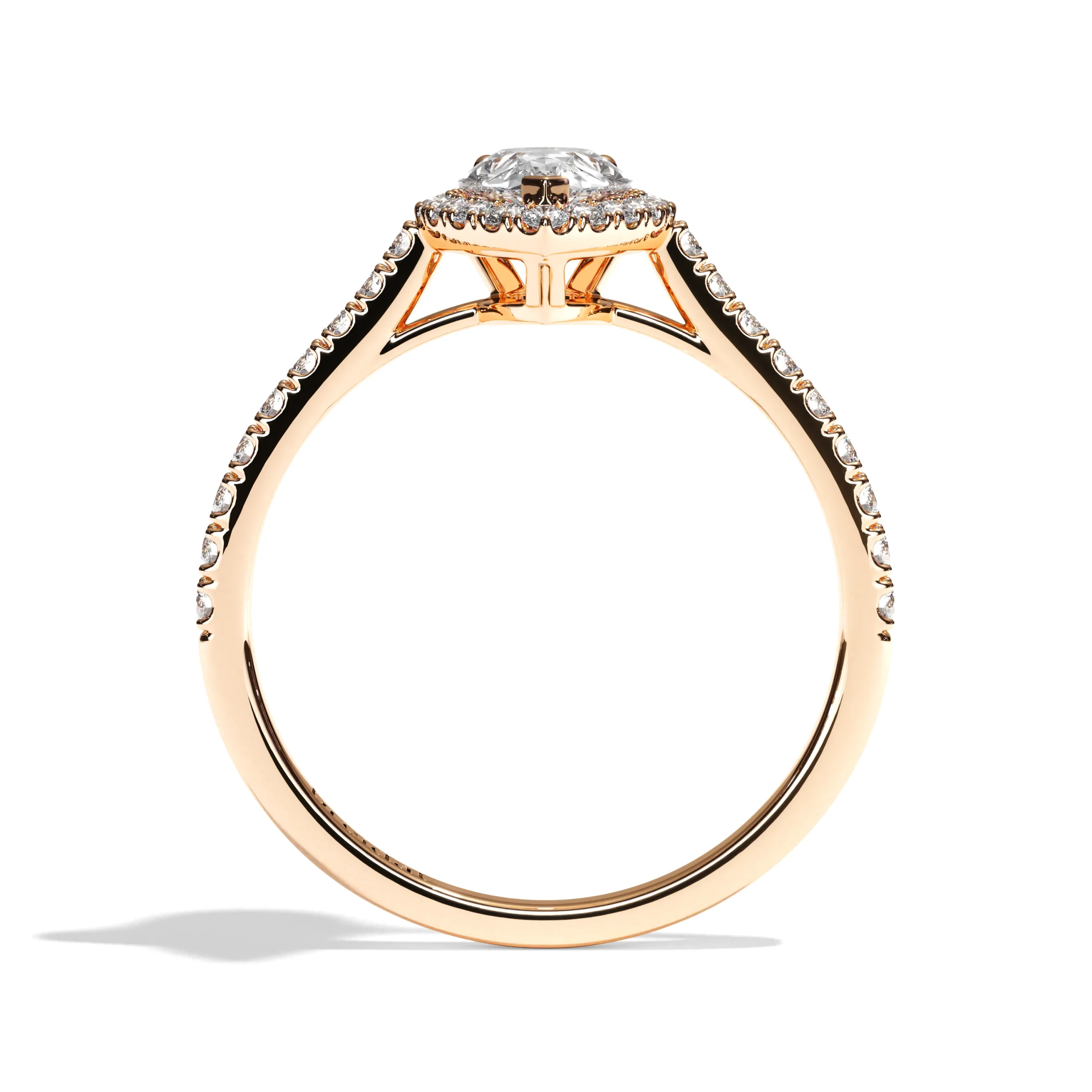 Bague de Fiançailles Pavée - Solitaire Diamant - Simple Entourage - L'Audacieuse – Image 3